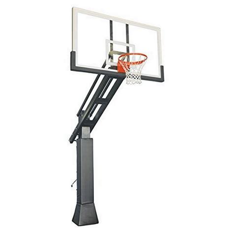 Triple Threat In Ground Adjustable Basketball Goal Hoop With 42 X 72