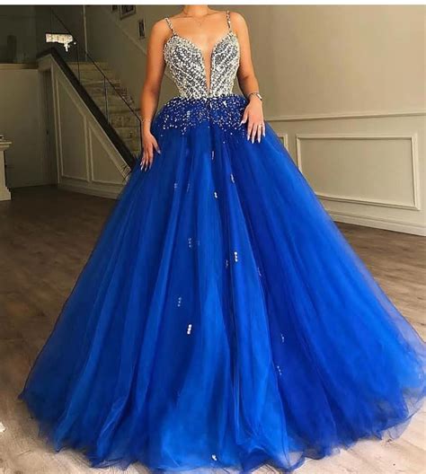 Royal Blue Ball Gown Sweet 16 Prom Dressevening Dressquinceanera