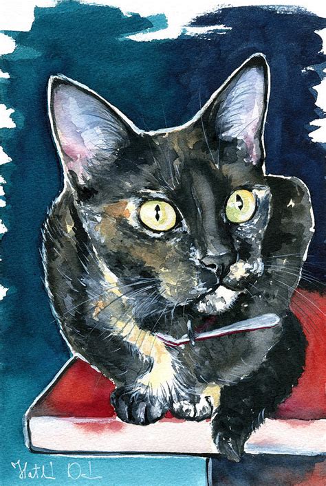 Duquesa Tortie Cat Painting Painting By Dora Hathazi Mendes Fine Art