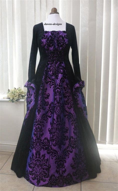 They can also be interpreted as more modern, powerful and chic. Medieval Gothic black and bold purple dress in 2020 ...