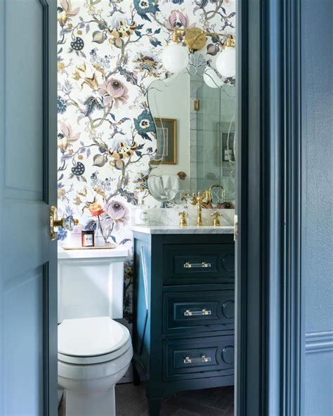 One Room Challenge Bathroom Makeover Floral Wallpaper Alisa Bovino