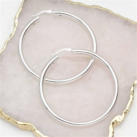 Sterling Silver Large Hinged Hoop Earrings Hurleyburley