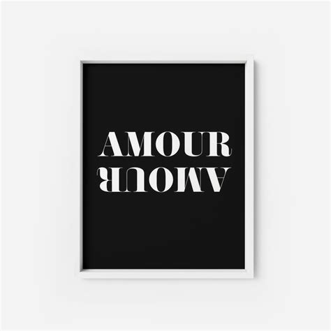 Amour Amour French Quote Typography Poster Printable Wall Art The