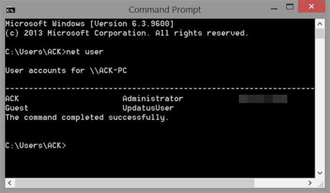 Comando Net User Para Administradores En Windows