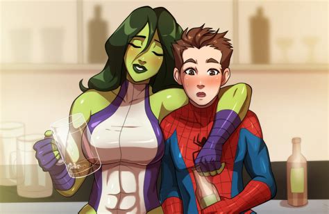 Commission Spiderman And Shehulk By Mafer On Deviantart