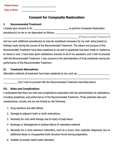 18 Free Dental Patient Consent Forms Word Pdf
