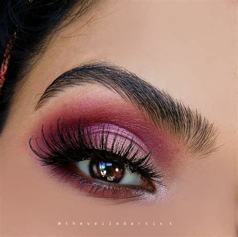 Romantic Shimmery Pink And Burgundy Smokey Eyes Tutorial Fall Makeup