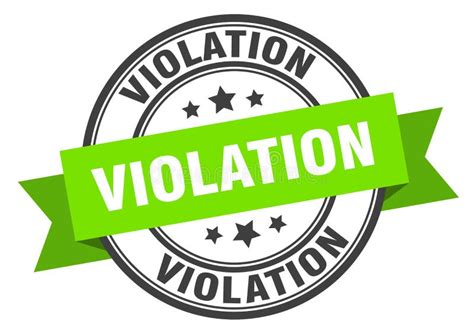 Violation Label Sign Round Stamp Band Ribbon Stock Vector Illustration Of Green Emblem