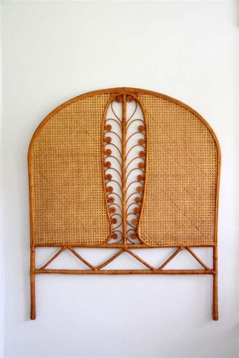 Rattan details can be intricate enough to let you skip hanging artwork above your bed, which is the case for this joss & main headboard ( $362.99 ). Vintage Rattan Headboard Woven Boho Peacock Curved Twin ...