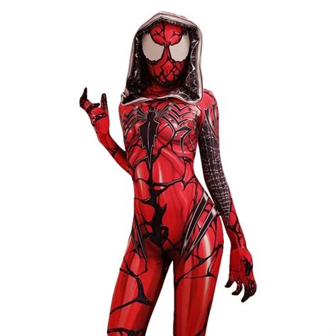 Venom Symbiote Spiderman Gwen Stacy Carnage Jumpsuit Cosplay Costume