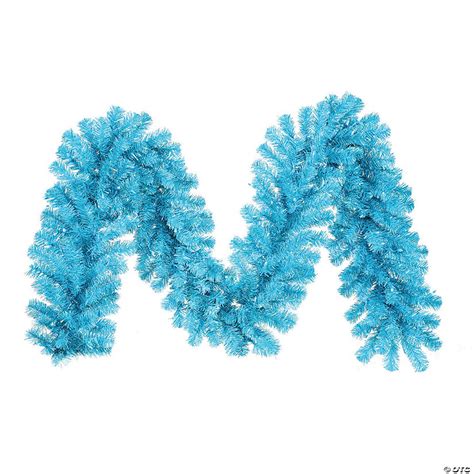 Vickerman 9 Sky Blue Christmas Garland With Teal Led Lights Oriental