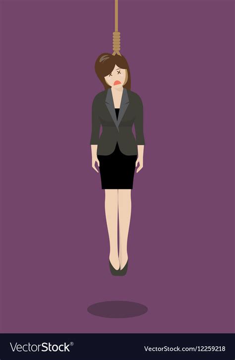 Hanged Business Woman Royalty Free Vector Image