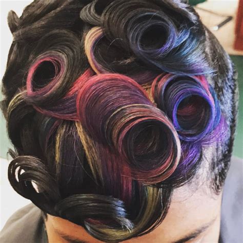 Creative Colored Pin Curls Via Salonchristol Black Hair Information