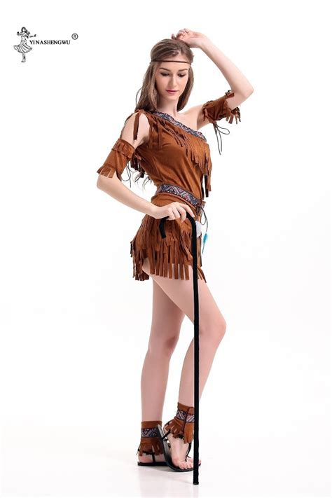 Cosplay Costume Halloween Indian Tribal Dance Dress Women Native