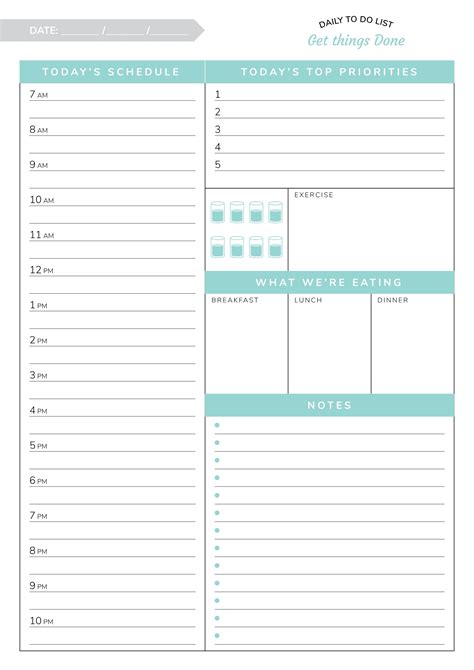 Hourly Daily Planner Template Printable Printable Free Templates