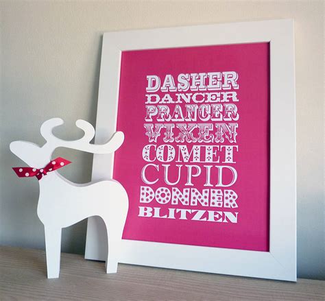 Christmas Reindeer Poster By Little Cherub Design