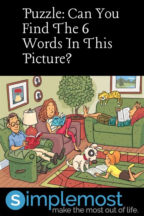 Puzzle Can You Find The 6 Words In This Picture Word Pictures