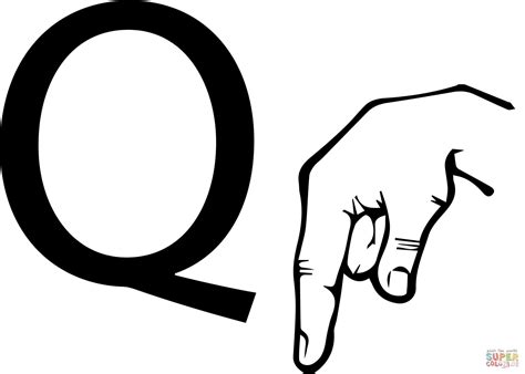 American sign language or asl as it's popularly called by its acronym, is a fascinating language and many people have started to see its value . ASL Sign Language Letter Q coloring page | Free Printable ...