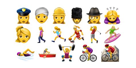 Se Apples nya emojis här Tjejer som tyngdlyfter och killar på salong