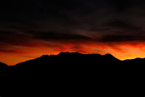 Silhouette Of Mountain During Sunset Photo Free Sunset Image On Unsplash