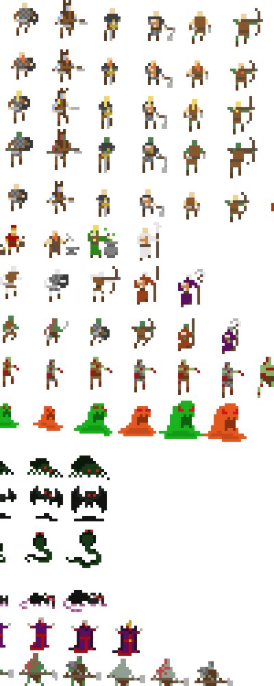 Animated Roguelike Characters And Monsters 16x16 By Jere Sikstus