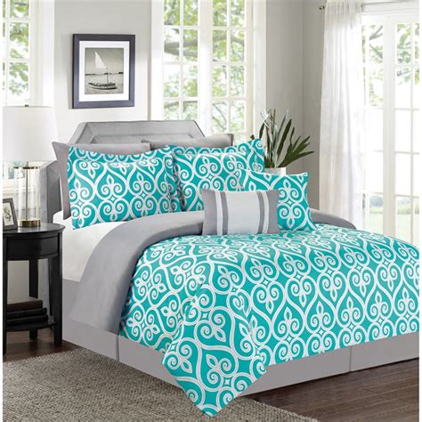 Darker colors, understated prints and rich materials are. Luxury Home Vienna 7 Piece Geometric Queen Size Comforter ...