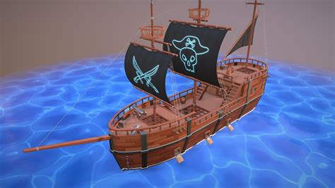 Stylized Pirate Ship Download Free 3d Model By Maksim Batyrev