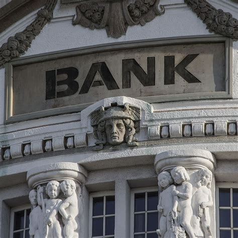 Closeup Bank Building Bank Money Finance Shares Save Assets