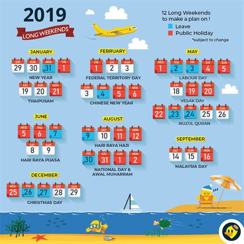 Updated With School Holiday 12 Long Weekends For Malaysia In 2019
