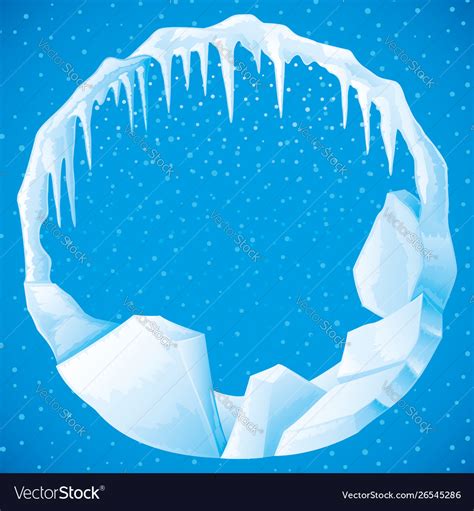 Round Frame Ice And Icicles Royalty Free Vector Image