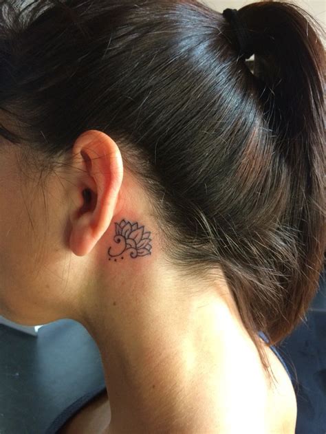 Get Tattoo Flower Behind Ear Pics