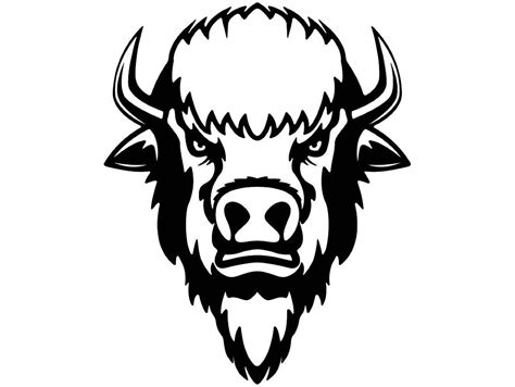 Buffalo 2 Bison Head Wild Animal Wildlife Mascot Company Logo Svg