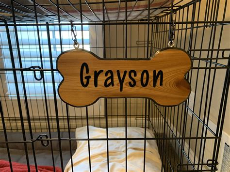 Dog Bone Sign Customizedpersonalized Dog Tsdog Crate Name Etsy