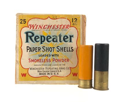 Lot Vintage Winchester Repeater Gauge Paper Shot Shells Original Box