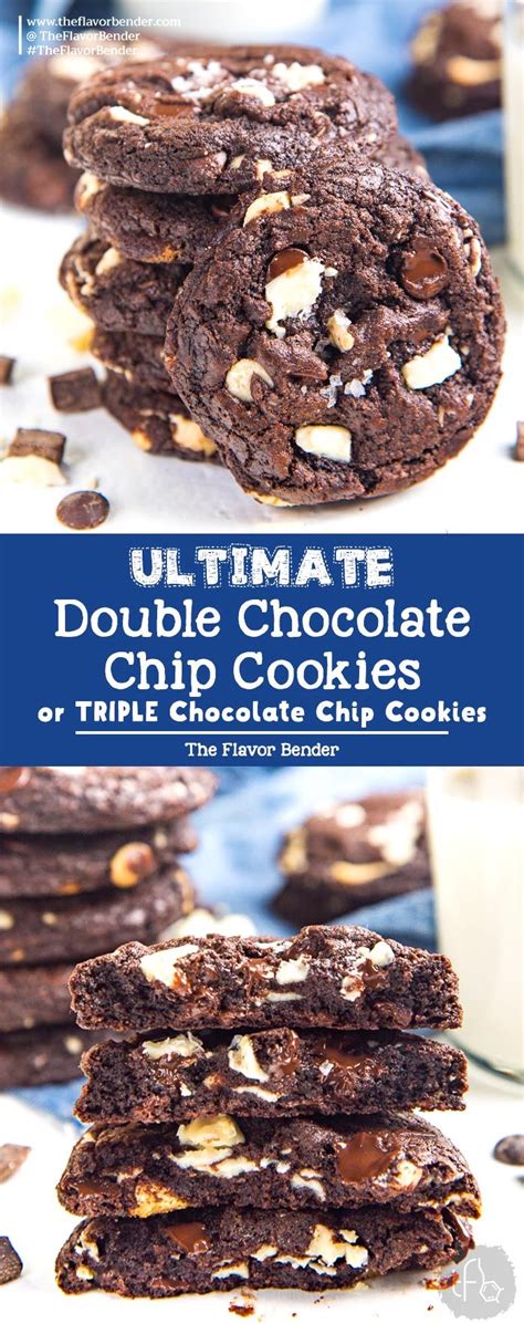 These irresistibly gooey chocolate chip peanut butter bars taste like the lovechild of a chocolate chip cookie and a reeses peanut butter cup! Ultimate Double Chocolate Chip Cookies - The Flavor Bender - Yummy Recipes