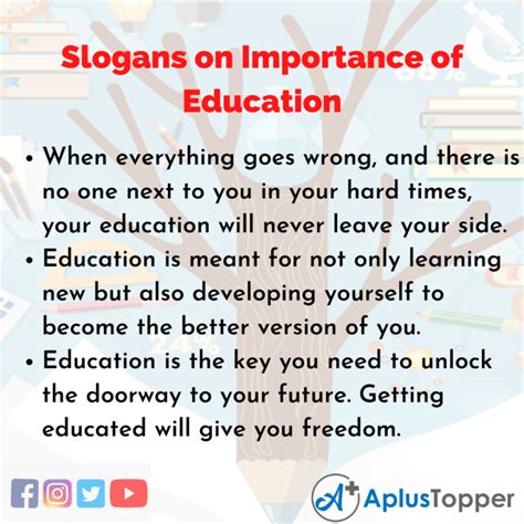 Slogans On Importance Of Education Unique And Catchy Slogans On