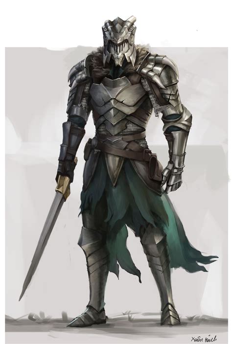 Knight Ready For Battle With Sword In Hand While Having A Torn Green
