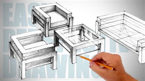 How To Draw Furniture Easy Perspective Drawing 31 Youtube