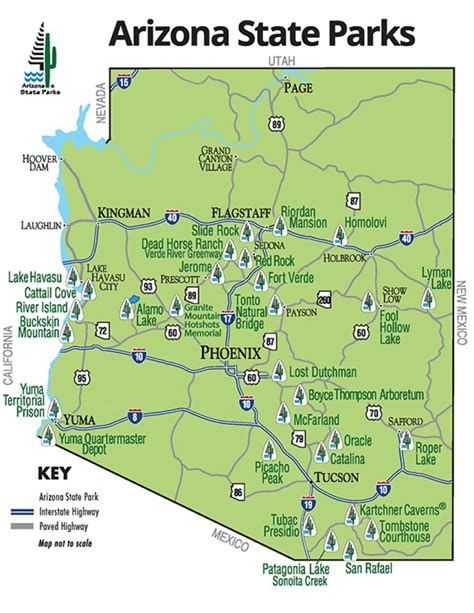 Arizona State Parks Map In State Park Map Printable Map