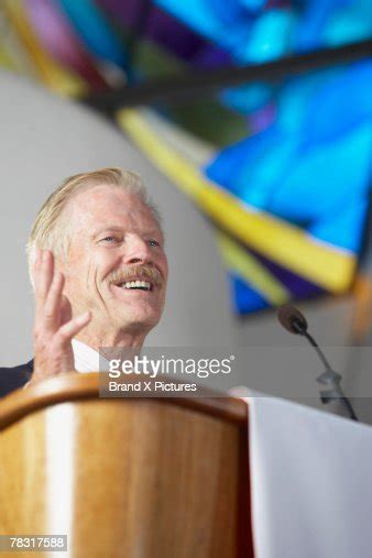 Pastor Preaching From Pulpit High Res Stock Photo Getty Images