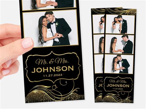 Black And Gold Photo Booth Template Wedding Photo Booth Template 2x6