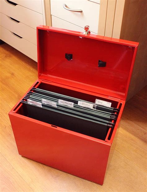 Metal A4 Home File Storage Box Lockable Security Boxes Document Paper