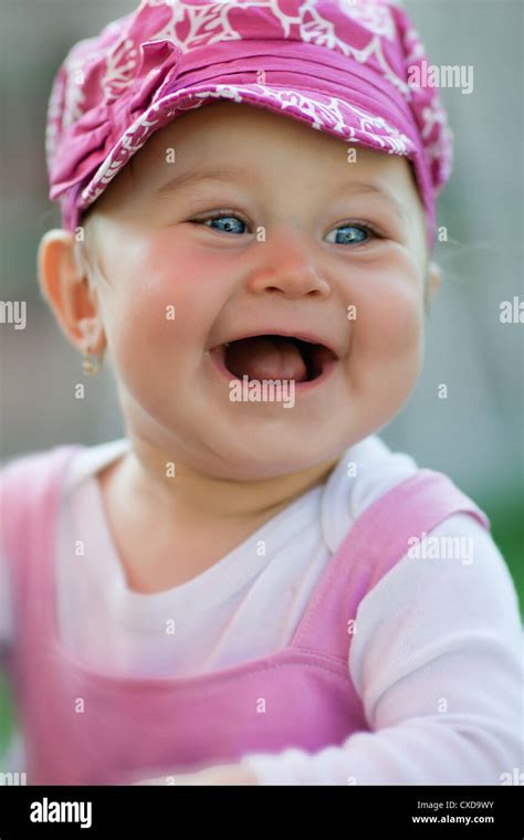 Portrait Of Happy Baby Laughing Stock Photo Alamy