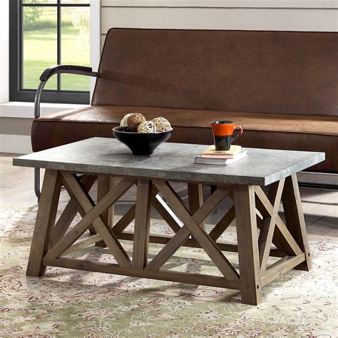 Rustic Farmhouse Coffee Table Modern Country Living Room Wood Granary Gray Brown Ebay