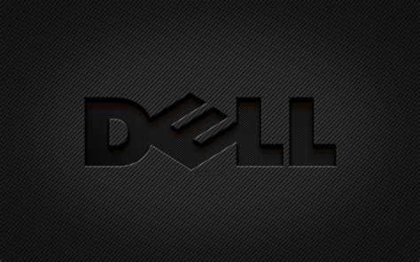 Download Wallpapers Dell Carbon Logo 4k Grunge Art Carbon Background