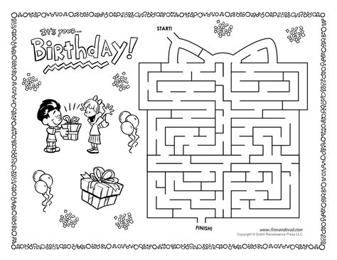 Free Printable Birthday Maze
