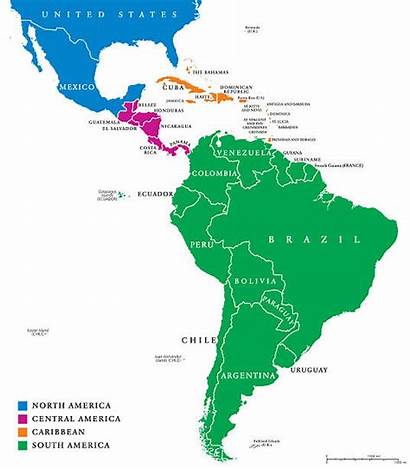 America Latin Map South Regions Political Central
