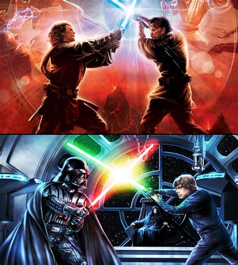 Anakin Vs Obi Wan And Darth Vader Vs Luke Skywalker Star Wars Anakin