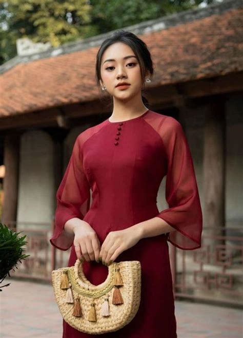 Modern Ao Dai Dress Silk And Sheer Double Layers Hien Thao Shop