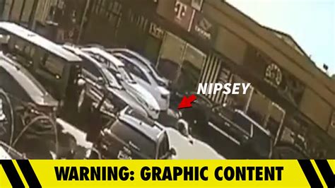 nipsey hussle shooting surveillance video shows suspect in the act